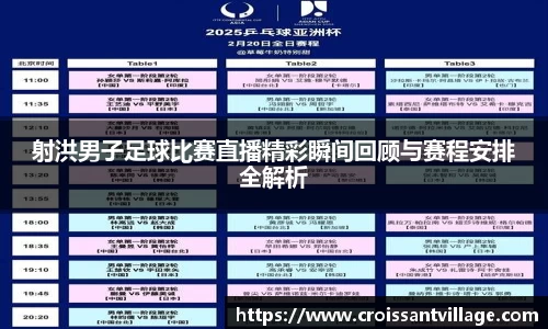 射洪男子足球比赛直播精彩瞬间回顾与赛程安排全解析