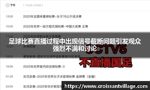 足球比赛直播过程中出现信号截断问题引发观众强烈不满和讨论